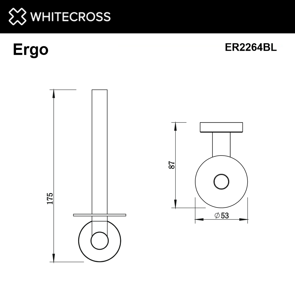 Держатель запасного рулона туалетной бумаги WHITECROSS Ergo ER2264BL черный мат
