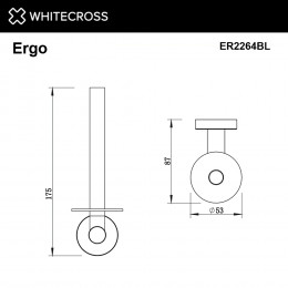Держатель запасного рулона туалетной бумаги WHITECROSS Ergo ER2264BL черный мат