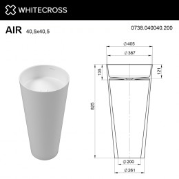 Умывальник WHITECROSS Air D=40,5 белый мат иск. камень