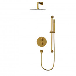 Термостатическая душевая система скрытого монтажа WHITECROSS Y YSET09GLB брашированное золото