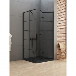 Душевое ограждение NEW TRENDY NEW SOLEO BLACK R 90x90x195 D-0290A/D-0121B черный
