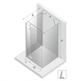 Душевое ограждение NEW TRENDY REFLEXA L 90x120x200 EXK-5209 хром