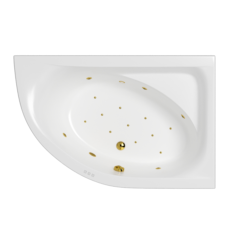 Ванна WHITECROSS Aquarella 170x110 правая RELAX золото