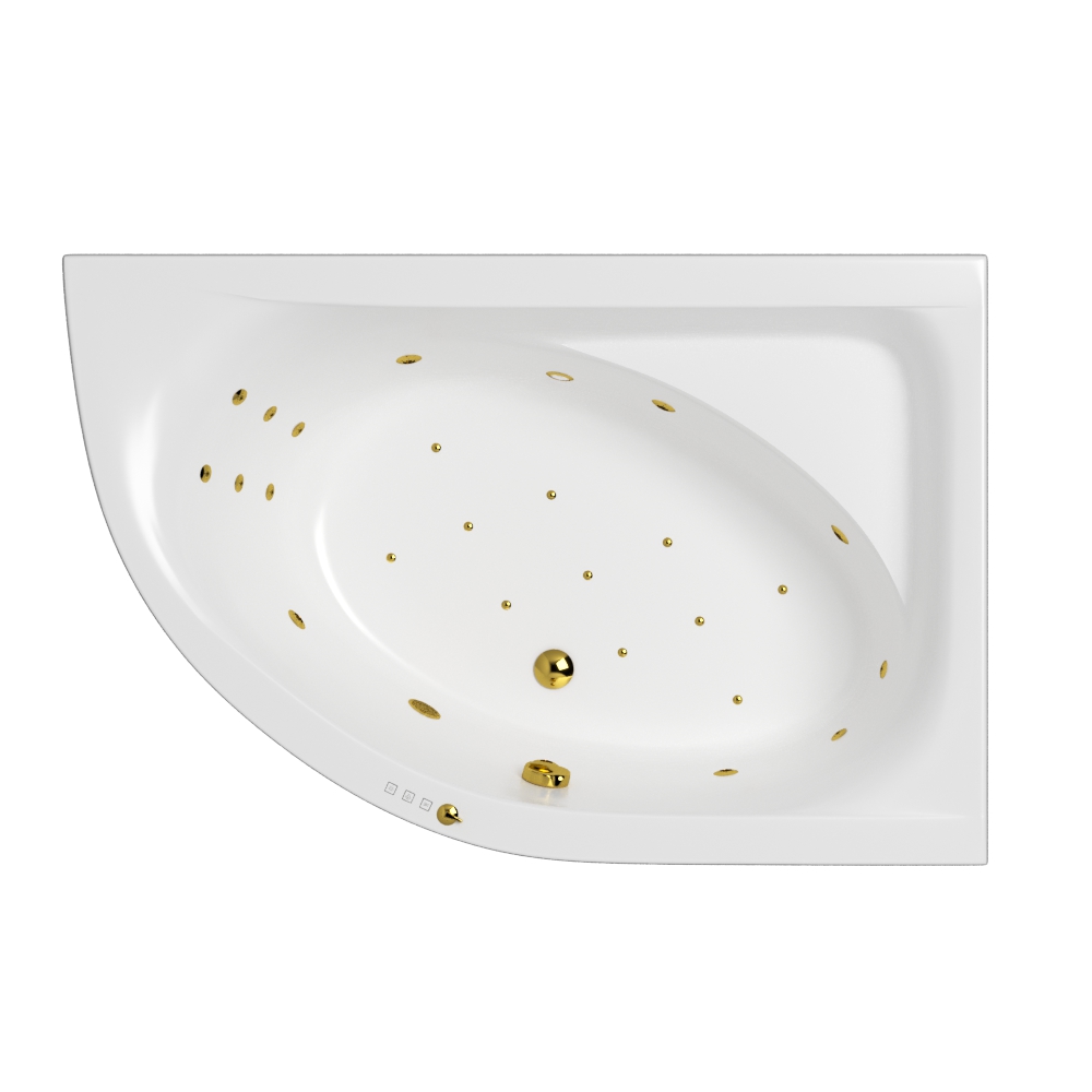Ванна WHITECROSS Aquarella 170x110 правая ULTRA золото