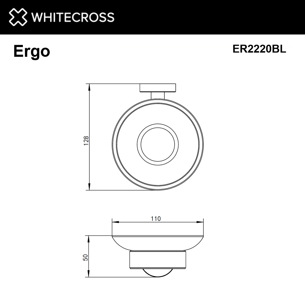Мыльница подвесная WHITECROSS Ergo ER2220BL черный мат