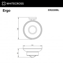 Мыльница подвесная WHITECROSS Ergo ER2220BL черный мат