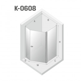 Душевое ограждение NEW TRENDY NEW SOLEO 100x80x195 K-0608 хром