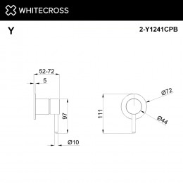 Внешняя часть смесителя на 1 потребитель WHITECROSS Y1241CPB брашированная медь