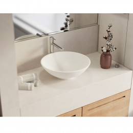 Умывальник WHITECROSS Jade D=40,5 белый мат иск. камень