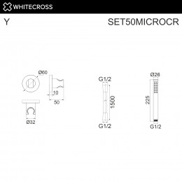 Душевой гарнитур точечный WHITECROSS SET50MICROCR хром