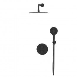 Термостатическая душевая система скрытого монтажа WHITECROSS Y YSET08TOPBL черный мат