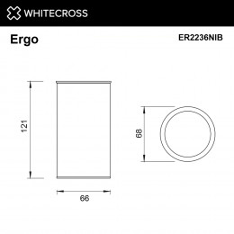 Стакан настольный WHITECROSS Ergo ER2236NIB брашированный никель