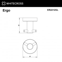 Крючок двойной WHITECROSS Ergo ER2212GL золото