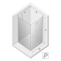 Душевое ограждение NEW TRENDY NEW SOLEO складные двери R 100x120x195 D-0154A/D-0151B хром