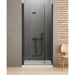 Дверь в нишу NEW TRENDY NEW SOLEO BLACK складные L 90x195 D-0223A черный