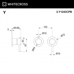Внешняя часть смесителя на 3 потребителя WHITECROSS Y1243CPB брашированная медь