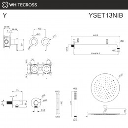 Система для душа скрытого монтажа WHITECROSS Y YSET13NIB брашированный никель