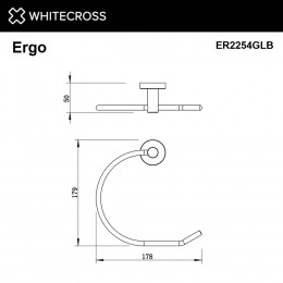Полотенцедержатель кольцо WHITECROSS Ergo ER2254GLB брашированное золото