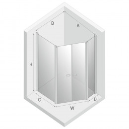 Душевое ограждение NEW TRENDY NEW SOLEO 100x80x195 K-0611 хром
