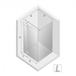 Душевое ограждение NEW TRENDY EVENTA L 110x70x200 EXK-4486 хром