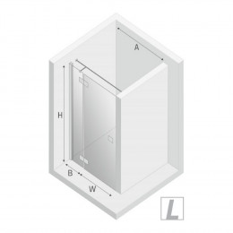 Дверь в нишу NEW TRENDY REFLEXA L 130x200 EXK-5067 хром