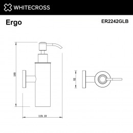Дозатор для жидкого мыла подвесной WHITECROSS Ergo ER2242GLB брашированное золото