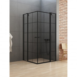 Душевое ограждение NEW TRENDY NEW SOLEO BLACK 90x90x195 K-0580 черный