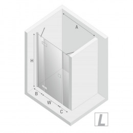 Дверь в нишу NEW TRENDY REFLEXA PLUS L 170x200 EXK-5082 хром