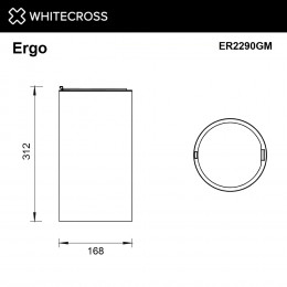 Ведро для мусора WHITECROSS Ergo 4 л. с крышкой ER2290GM оружейная сталь