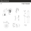 Термостатическая душевая система скрытого монтажа WHITECROSS Y YSET09GM оружейная сталь