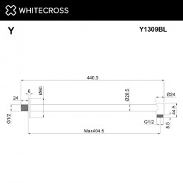 Кронштейн душевой настенный WHITECROSS Y1309BL черный мат