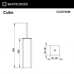 Ершик напольный WHITECROSS Cubo CU2474GM оружейная сталь