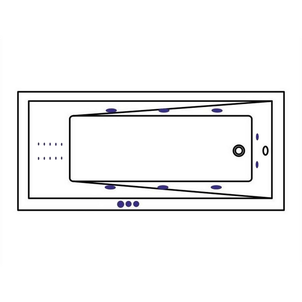 Ванна WHITECROSS Wave Slim 170x75 SMART NANO хром