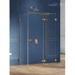 Душевое ограждение NEW TRENDY AVEXA GOLD BRUSHED R 100x90x200 EXK-3114 брашированное золото