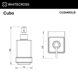 Дозатор для жидкого мыла подвесной WHITECROSS Cubo CU2440GLB брашированное золото