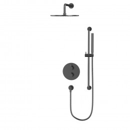 Термостатическая душевая система скрытого монтажа WHITECROSS Y YSET09GM оружейная сталь