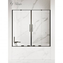 Шторка для ванны NEW TRENDY SMART BLACK 140x150 EXK-4208 черный