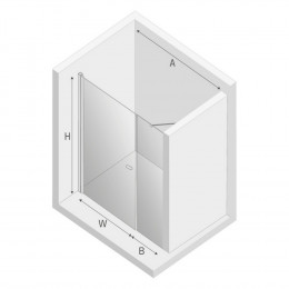 Дверь в нишу NEW TRENDY NEW SOLEO PLUS 120x195 D-0141A/D-0094B хром