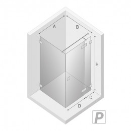Душевое ограждение NEW TRENDY EVENTA R 90x70x200 EXK-4504 хром