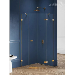 Душевое ограждение NEW TRENDY AVEXA GOLD BRUSHED R 90x90x200 EXK-3854 брашированное золото
