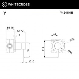 Смеситель скрытого монтажа на 1 потребитель WHITECROSS Y Y1241NIB брашированный никель