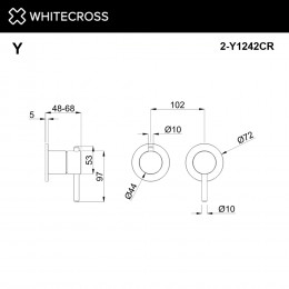 Внешняя часть смесителя на 2 потребителя WHITECROSS Y1242CR хром