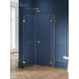 Душевое ограждение NEW TRENDY AVEXA GOLD BRUSHED R 100x80x200 EXK-3858 брашированное золото