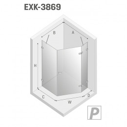 Душевое ограждение NEW TRENDY AVEXA WHITE R 100x80x200 EXK-3869 белый