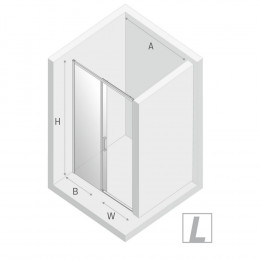 Дверь в нишу NEW TRENDY PRIME 100x200 L D-0298A хром