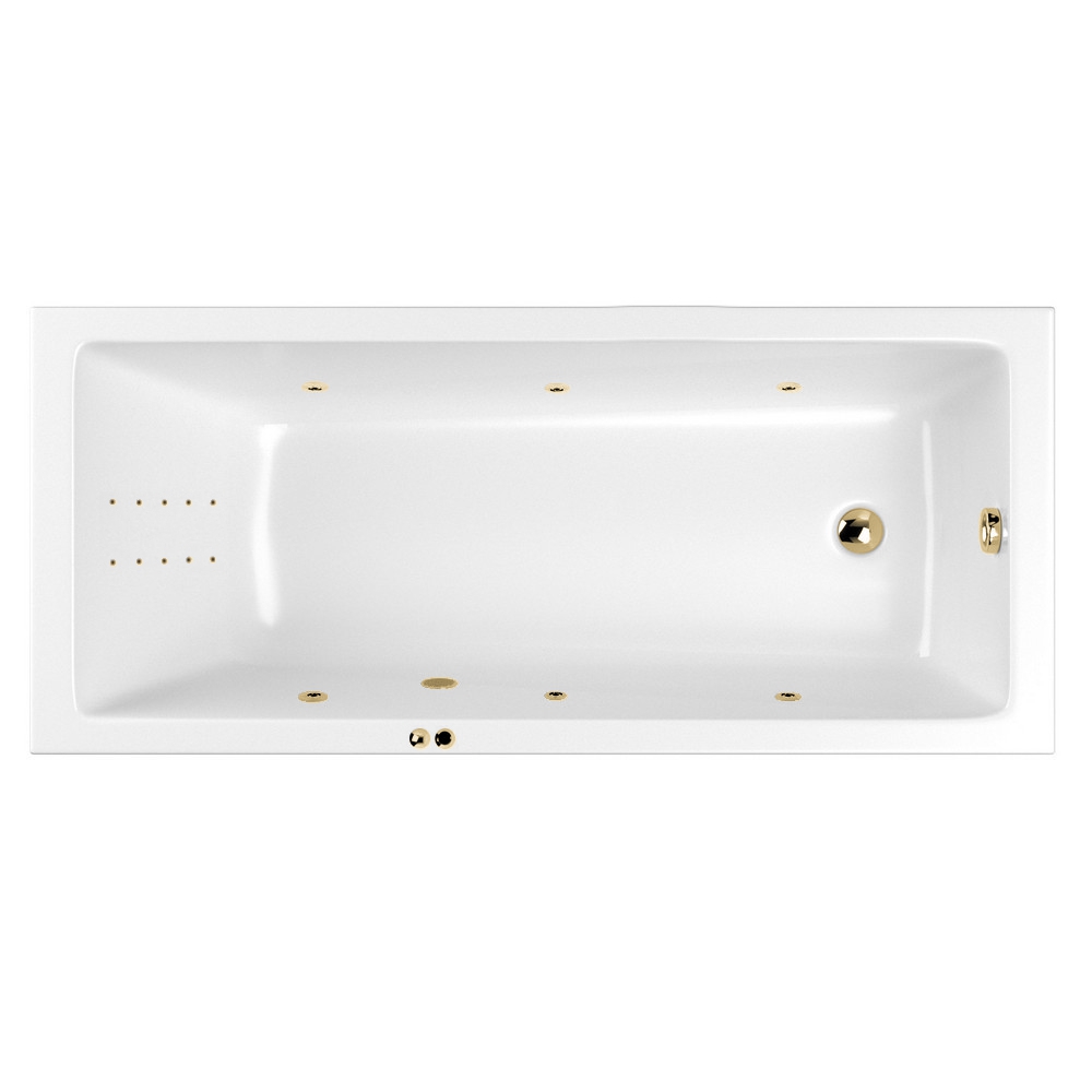 Ванна WHITECROSS Wave Slim 170x75 LINE NANO золото
