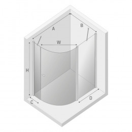 Душевое ограждение NEW TRENDY NEW SOLEO 120x85x195 K-0422 хром