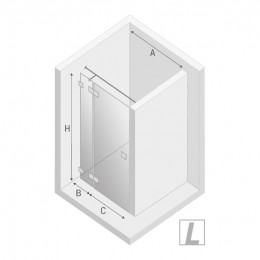 Дверь в нишу NEW TRENDY EVENTA L 110x200 EXK-4456 хром