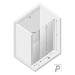 Дверь в нишу NEW TRENDY NEW SOLEO PLUS R 100x195 D-0152A/D-0095B хром