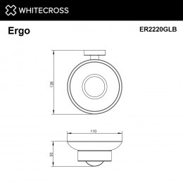 Мыльница подвесная WHITECROSS Ergo ER2220GLB брашированное золото